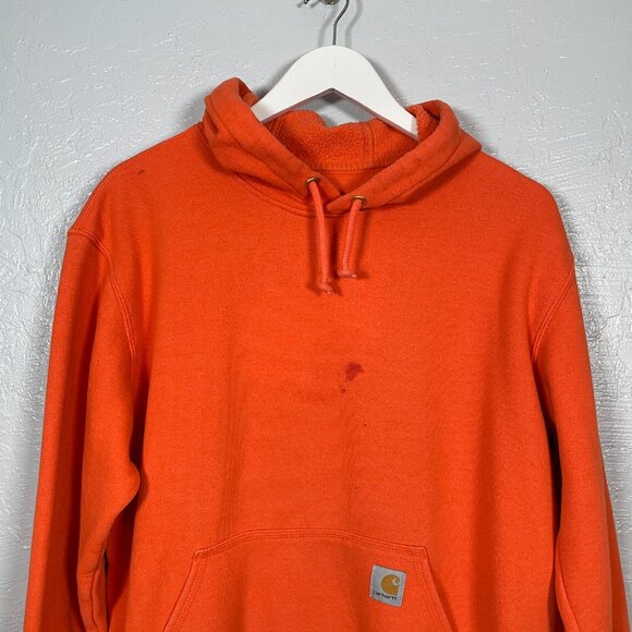 Carhartt Men M Orange Loose Fit Midweight Logo Sleeve Graphic Sweatshirt Work - Picture 3 of 9